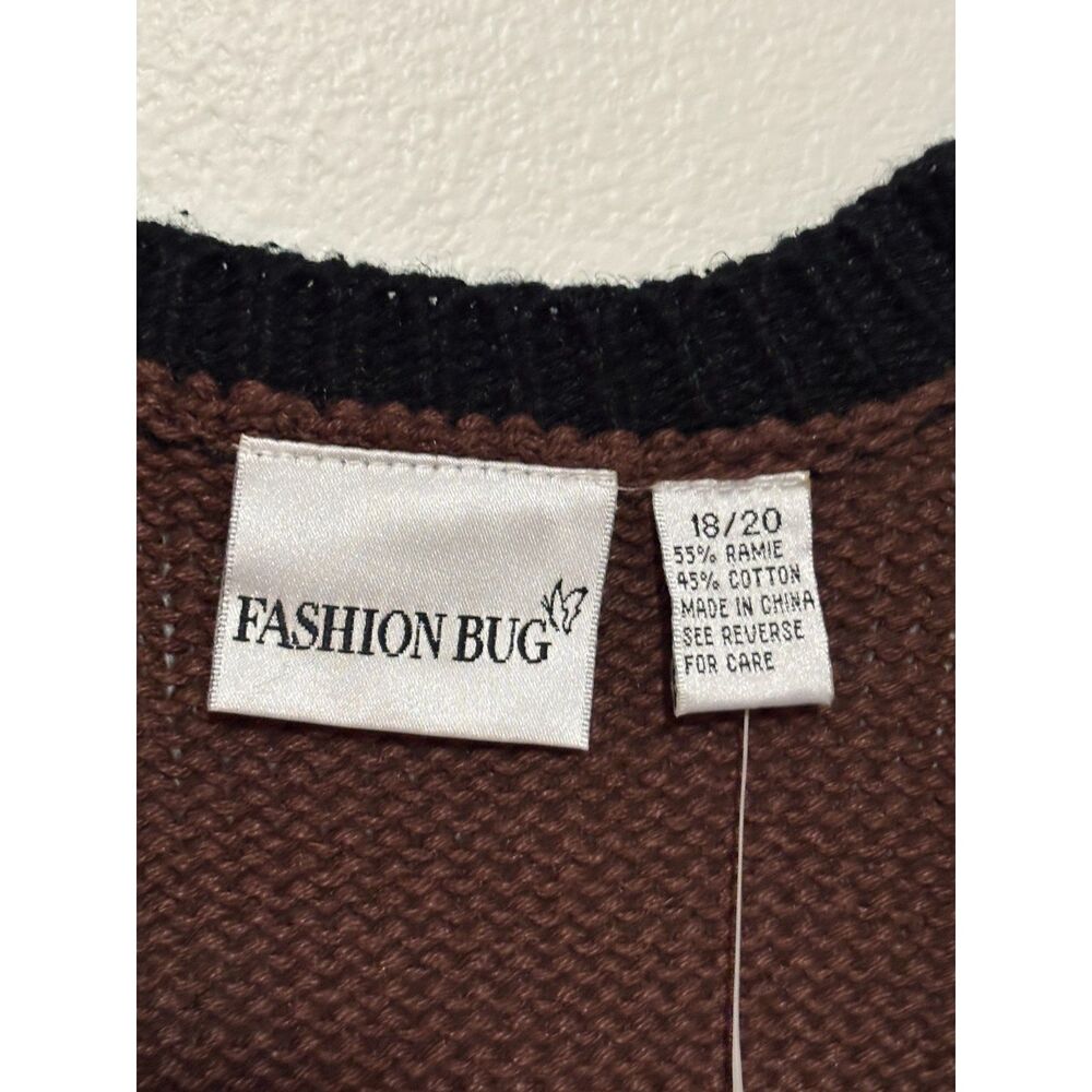 Vintage NWT Y2K Leopard Patchwork Cardigan Sweater 18/20 Plus Animal Print 90s - Picture 3 of 8